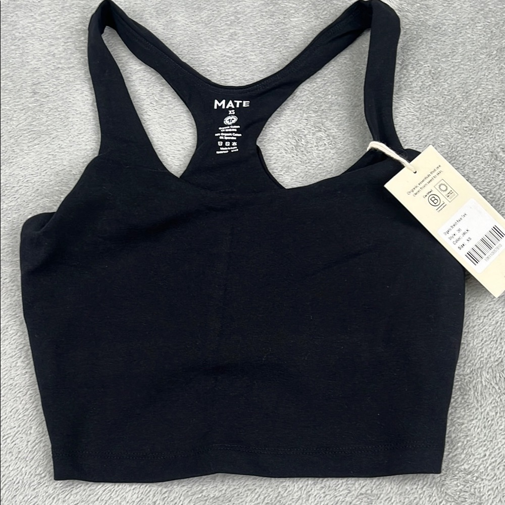 NEW MATE The Label XS Organic Cotton Stretch Black Tank,‎ Midi Cropped Leggings - Picture 11 of 14